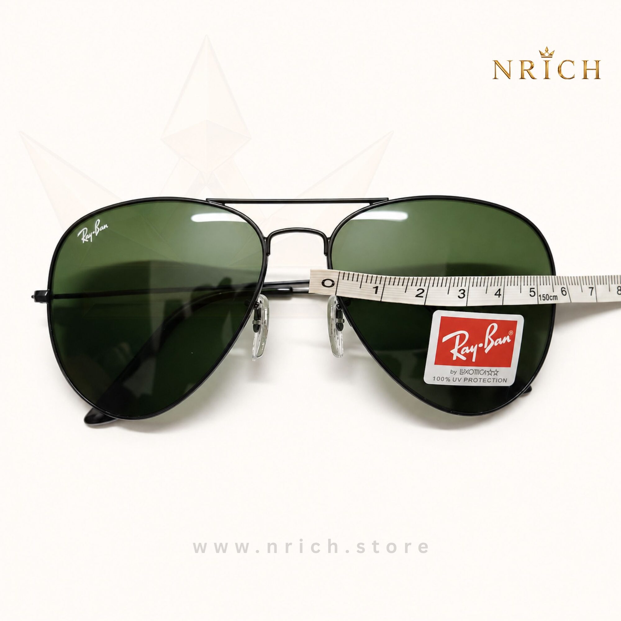 Sunglass size measurement guide — measure with an inch tape