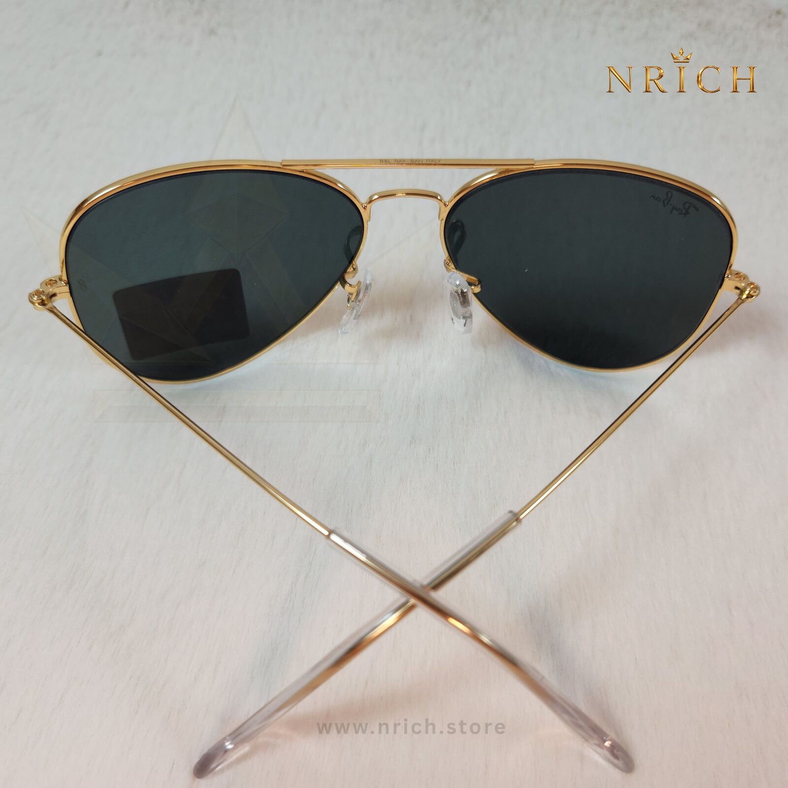Aviator Gold Frame Black Lens view 7