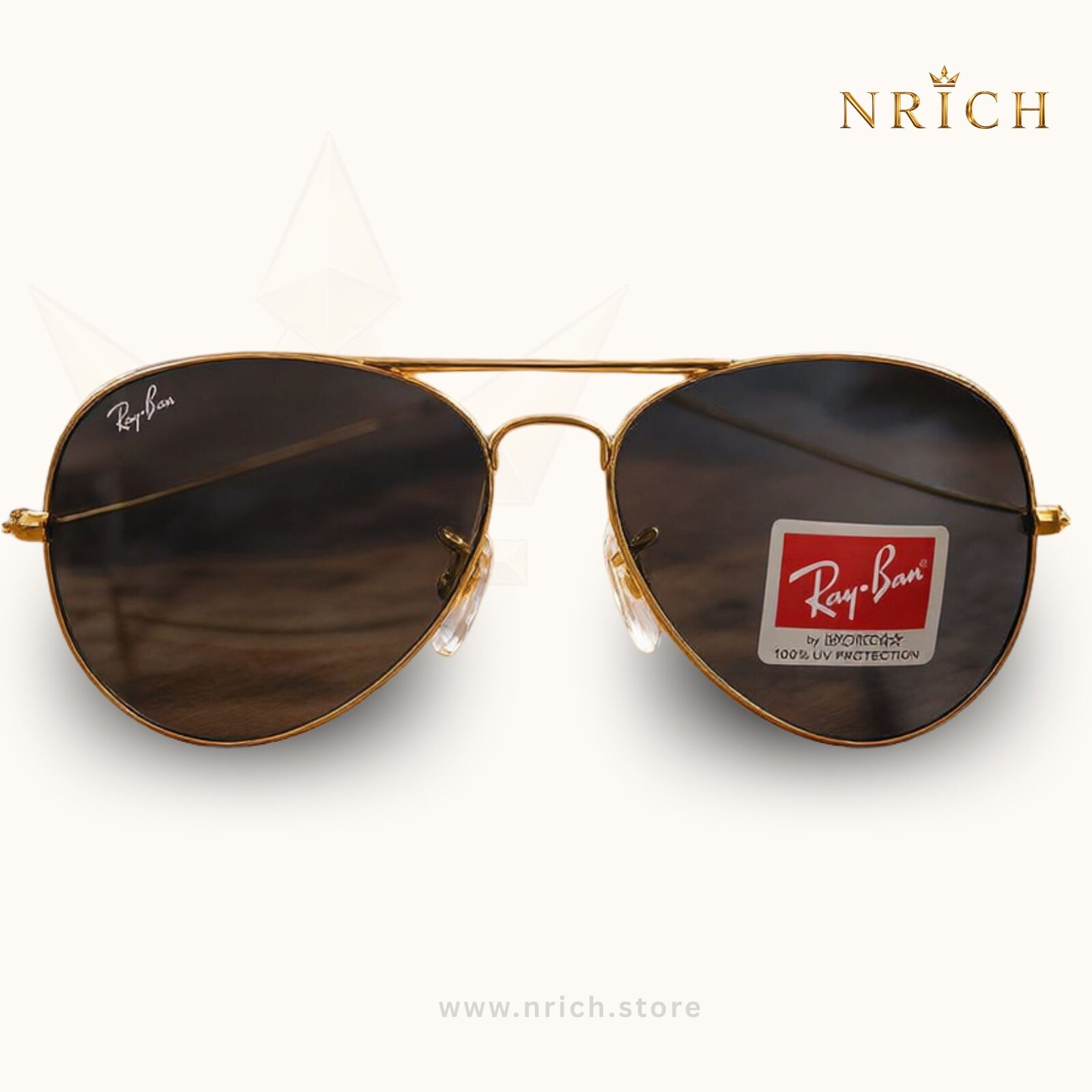 Aviator Gold Frame Black Lens view 10