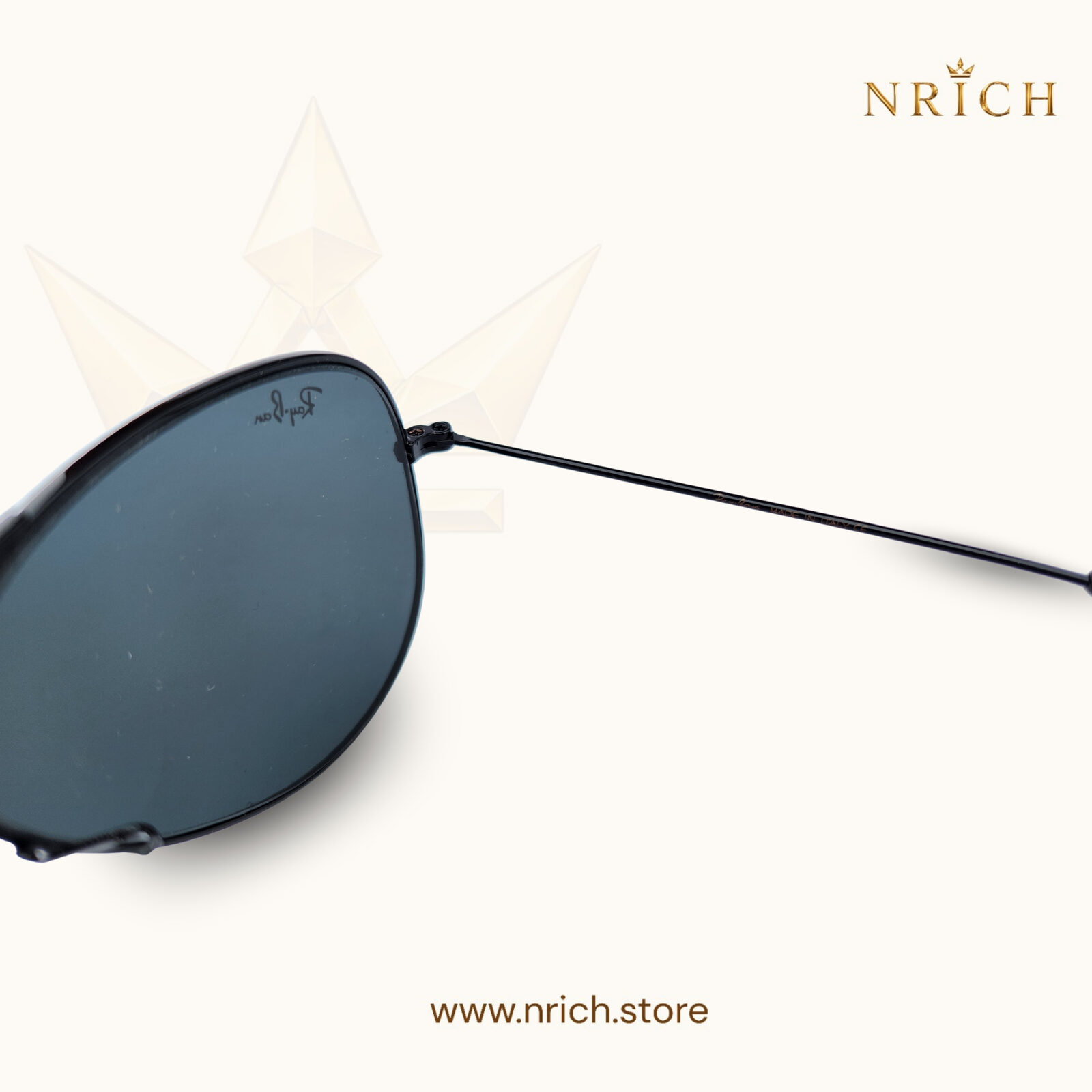 Aviator Black Frame Black Lens view 8