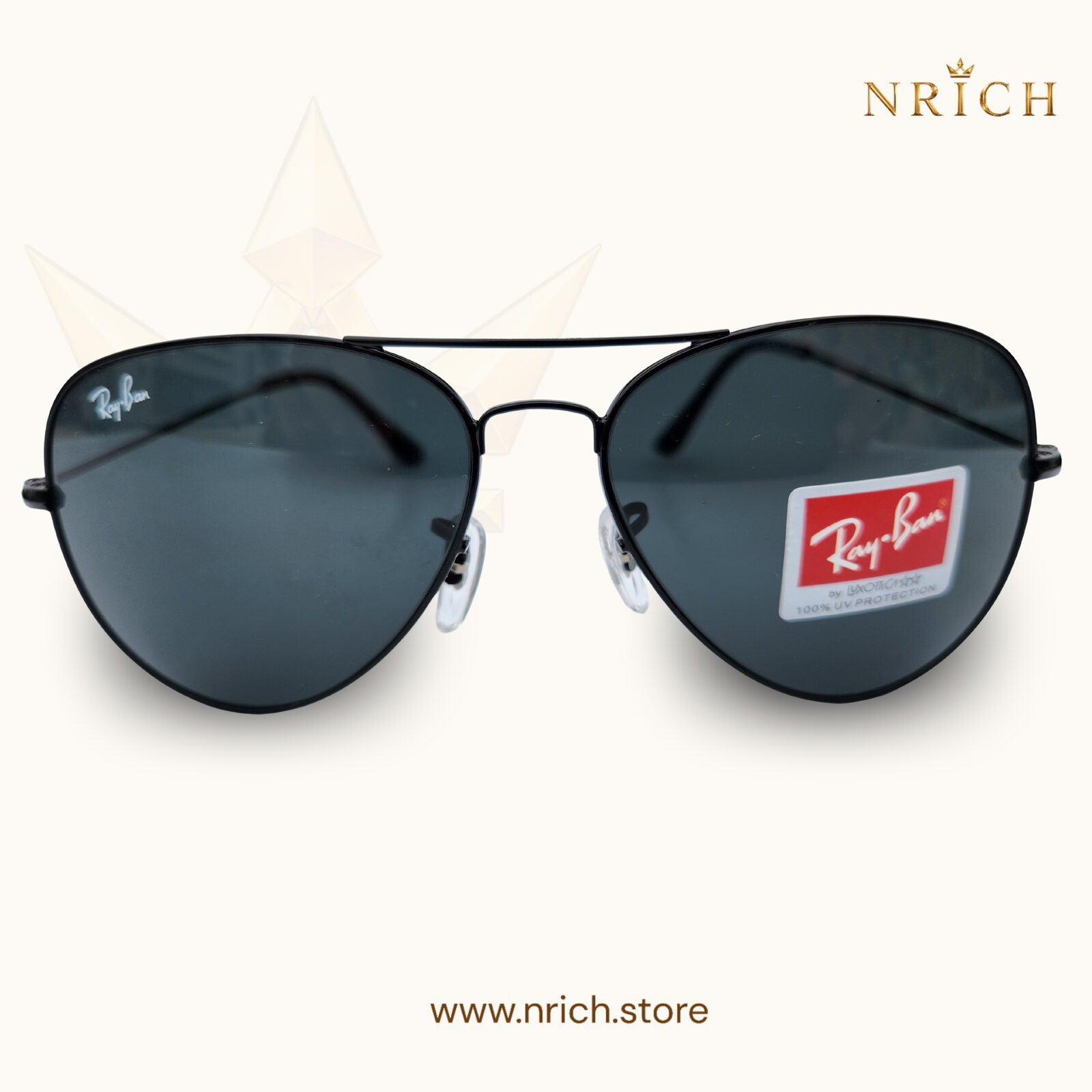 Aviator Black Frame Black Lens view 4