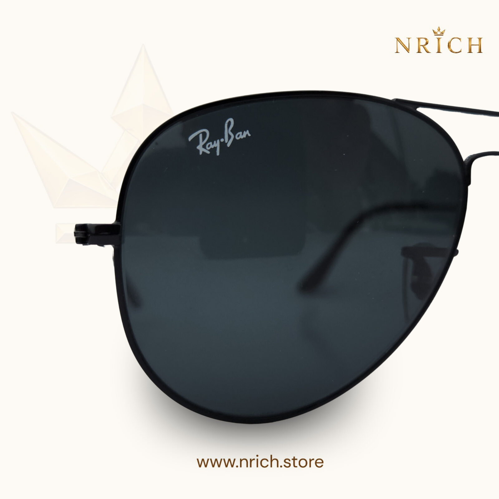Aviator Black Frame Black Lens view 6
