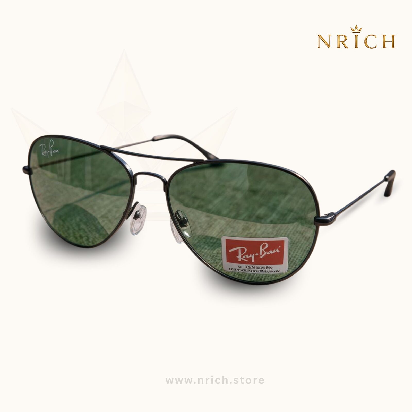 Aviator Black Frame Green Lens