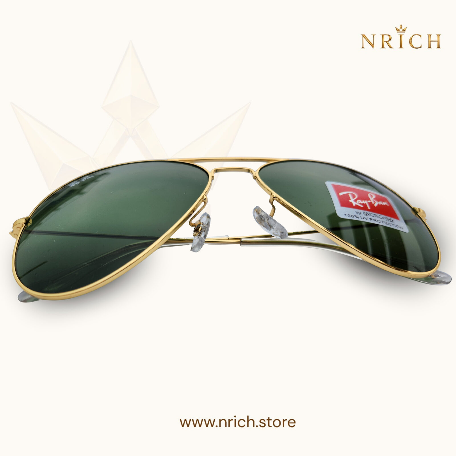 Aviator Gold Frame Green Lens view 6