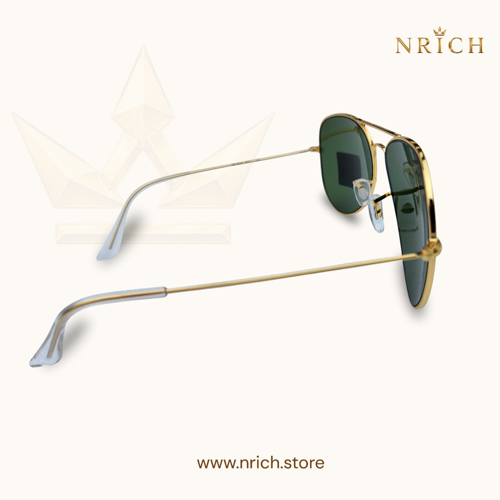 Aviator Gold Frame Green Lens view 2