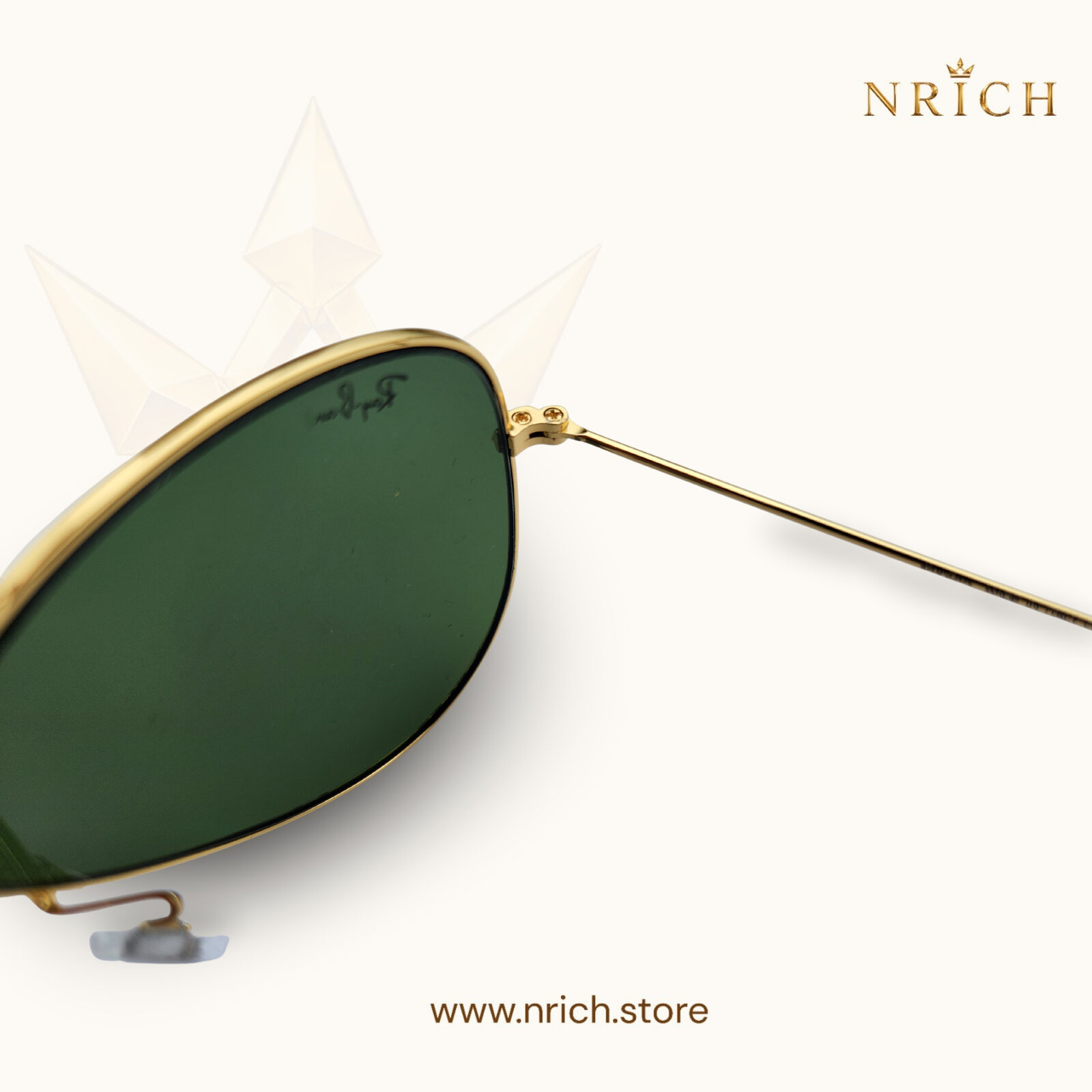 Aviator Gold Frame Green Lens view 3