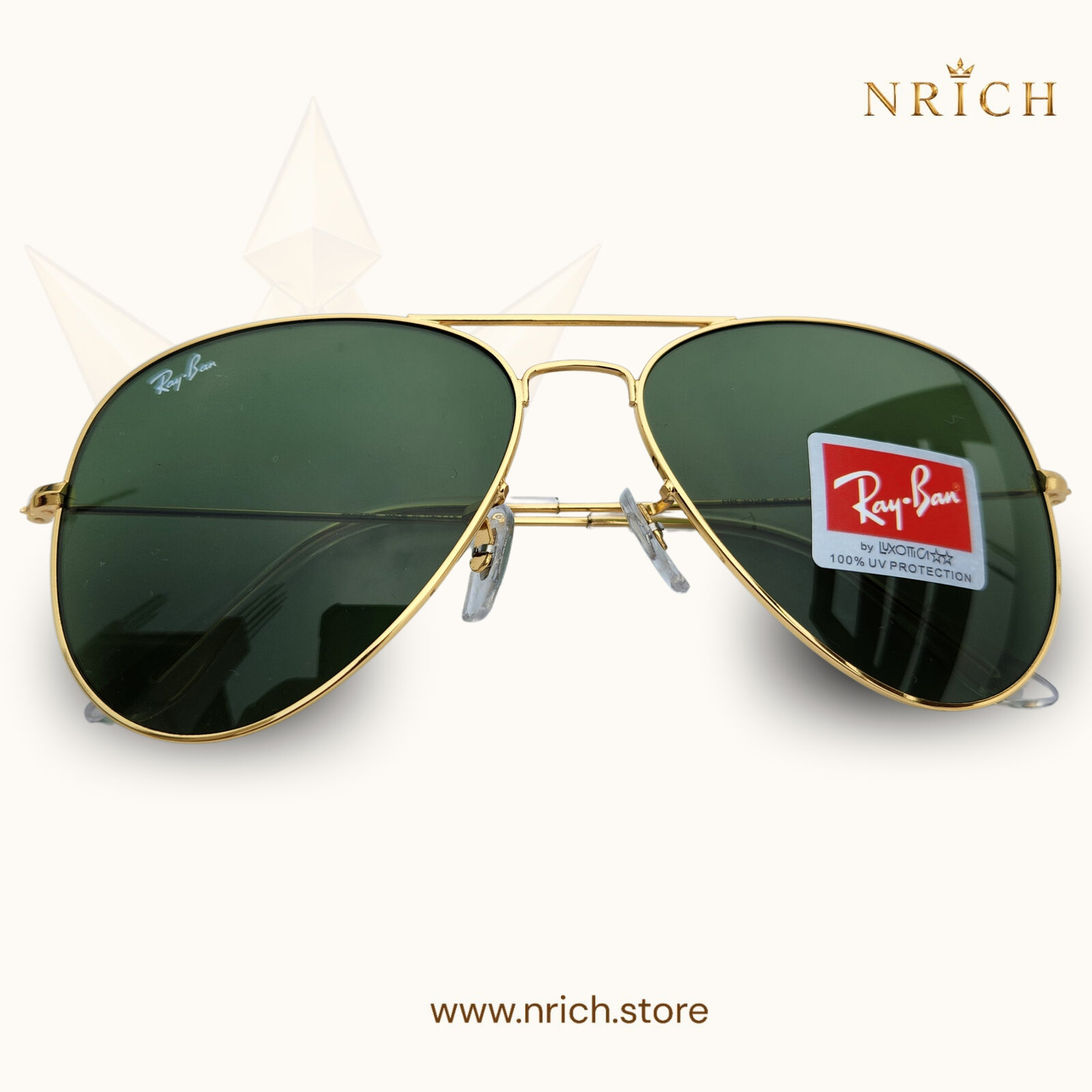 Aviator Gold Frame Green Lens view 5