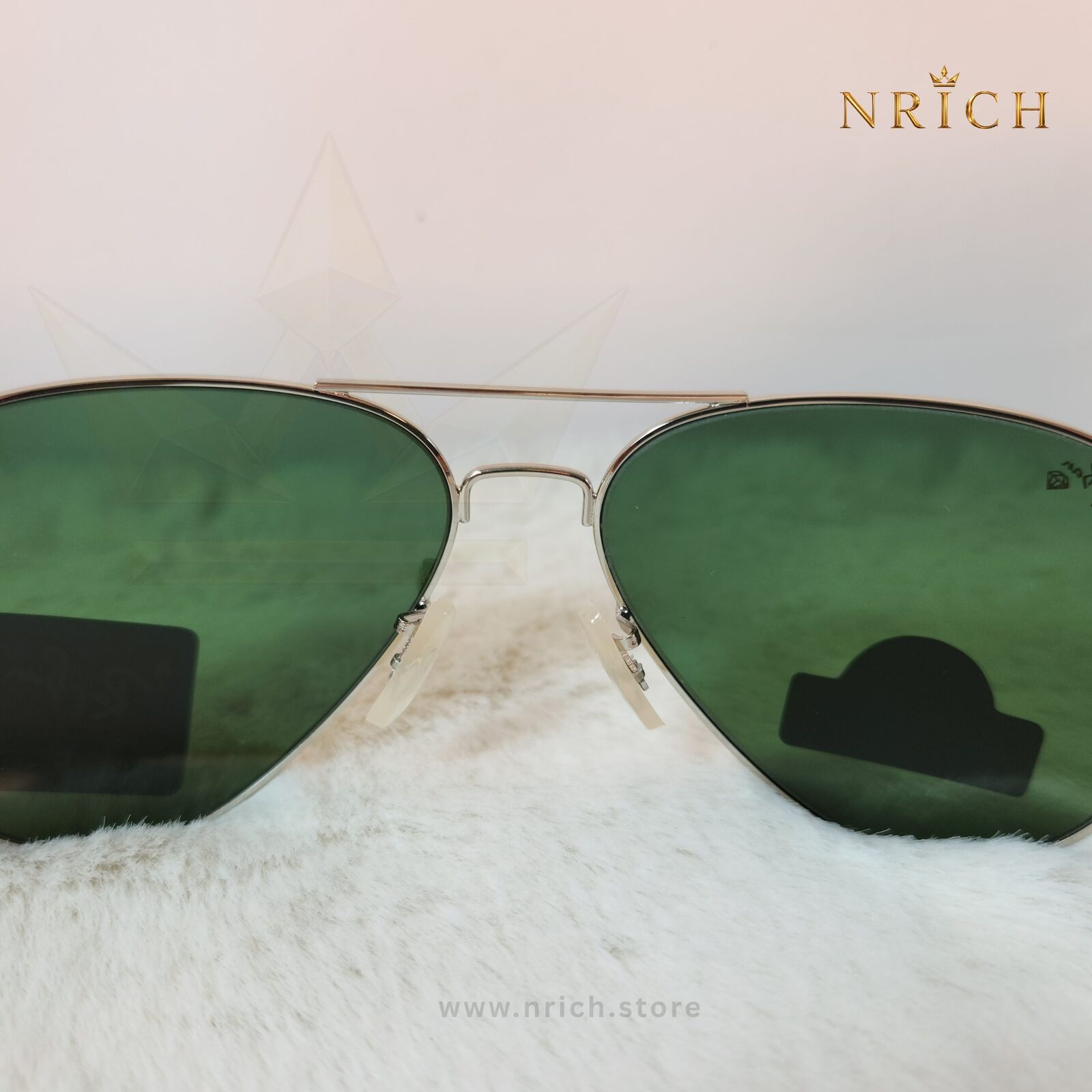 Aviator Olivia Citrus Diamond Hard Sunglasses — Silver Frame with Citrus Mirror Lens view 9